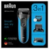Braun Elektrisch Scheerapparaat Series 3 3010BT Zwart / Blauw