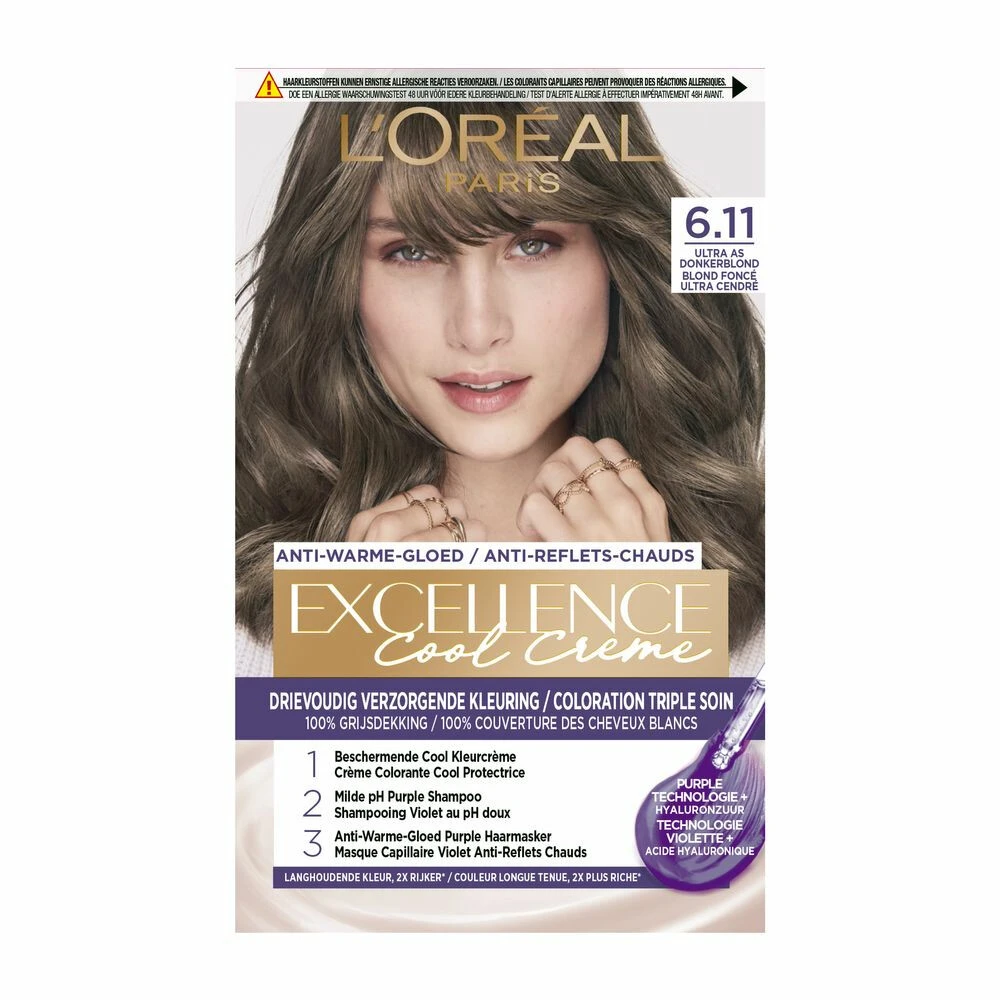 L'Oreal Lu0027Oréal Excellence Cool Cream 6.11 - Ultra Ash Donkerblond 1 L'Oreal Lu0027Oréal Excellence Cool Cream 6.11 - Ultra Ash Donkerblond