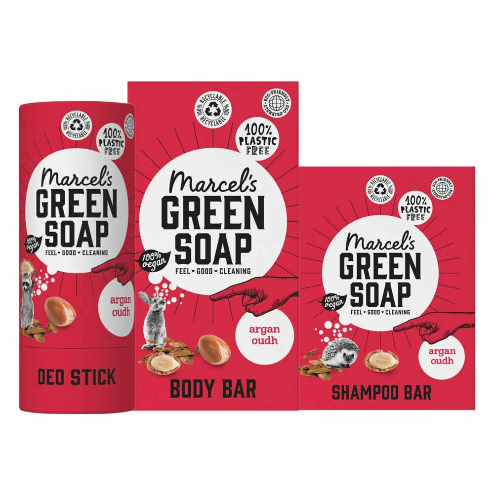Marcelu0027s Green Soap Plastic Vrije Verzorging Argan & Oudh Pakket 1 Marcelu0027s Green Soap Plastic Vrije Verzorging Argan & Oudh Pakket