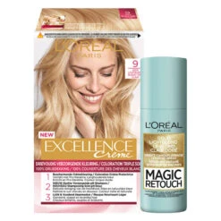L'Oreal Lu0027Oréal Excellence Creme 9 Zeer Licht Blond + Magic Retouch Uitgroeispray Blond 75 Ml Pakket