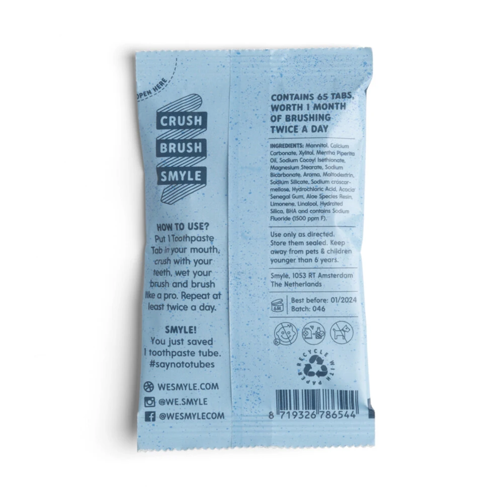3x Smyle Tandpasta Tablet Met Fluoride Navulling 2 3x Smyle Tandpasta Tablet Met Fluoride Navulling - Afbeelding 2