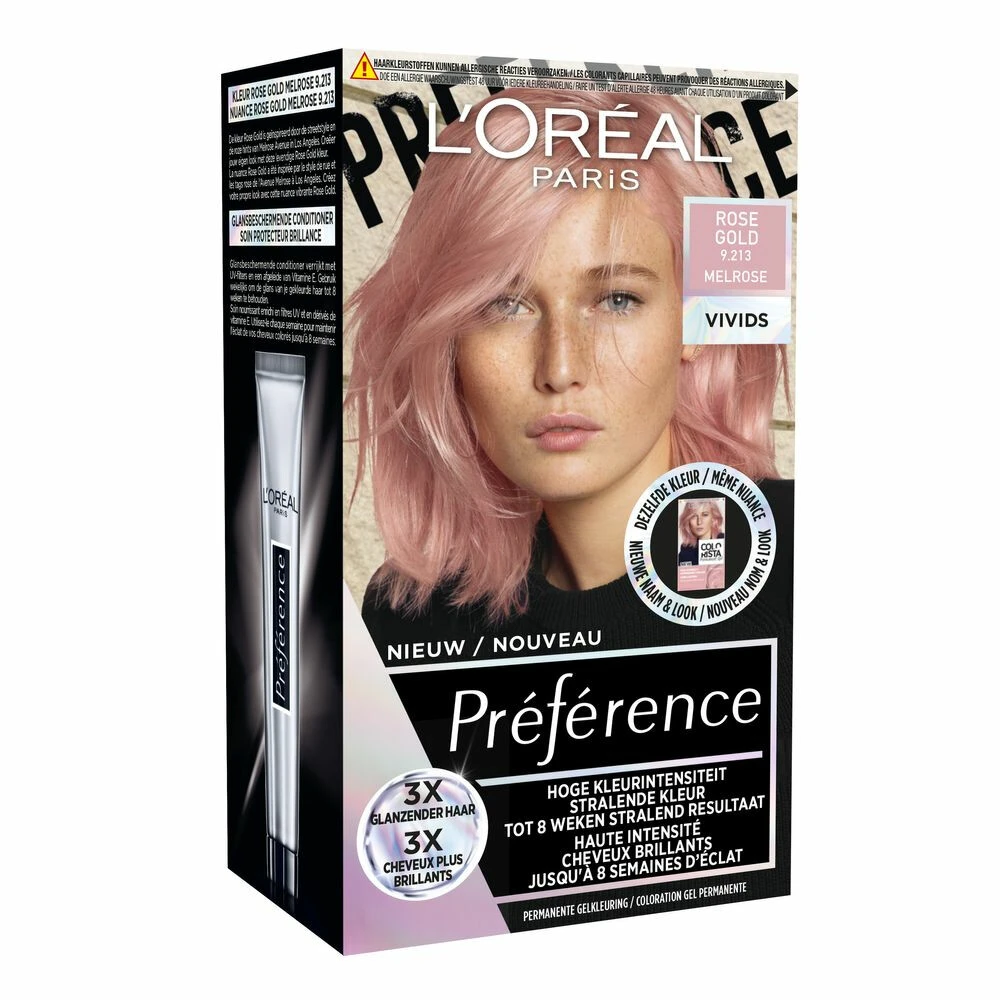 L'Oreal Lu0027Oréal Preference Vivids Haarkleuring 9.213 Rose Gold 2 L'Oreal Lu0027Oréal Preference Vivids Haarkleuring 9.213 Rose Gold - Afbeelding 2