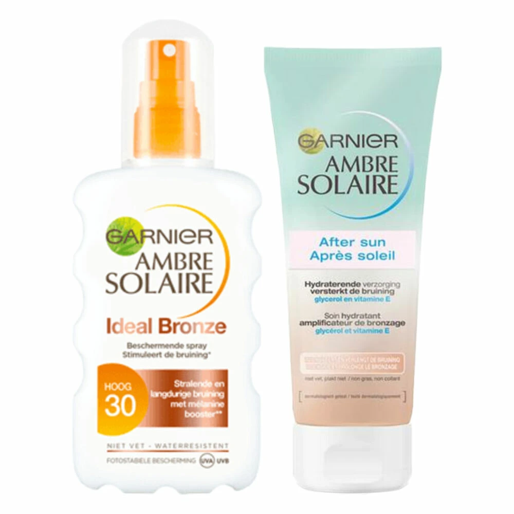 Garnier Ambre Solaire SPF30 Bronze Zonnebescherming & Verzorging Pakket 1 Garnier Ambre Solaire SPF30 Bronze Zonnebescherming & Verzorging Pakket