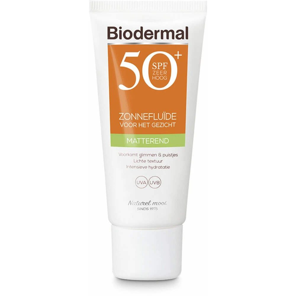 Biodermal Zonnefluïde Gezicht Matterend SPF 50 1 Biodermal Zonnefluïde Gezicht Matterend SPF 50