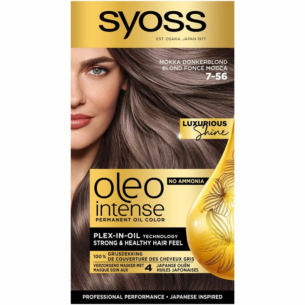 Syoss Oleo Intense 7-56 Mokka Donkerblond Haarverf 1 Syoss Oleo Intense 7-56 Mokka Donkerblond Haarverf