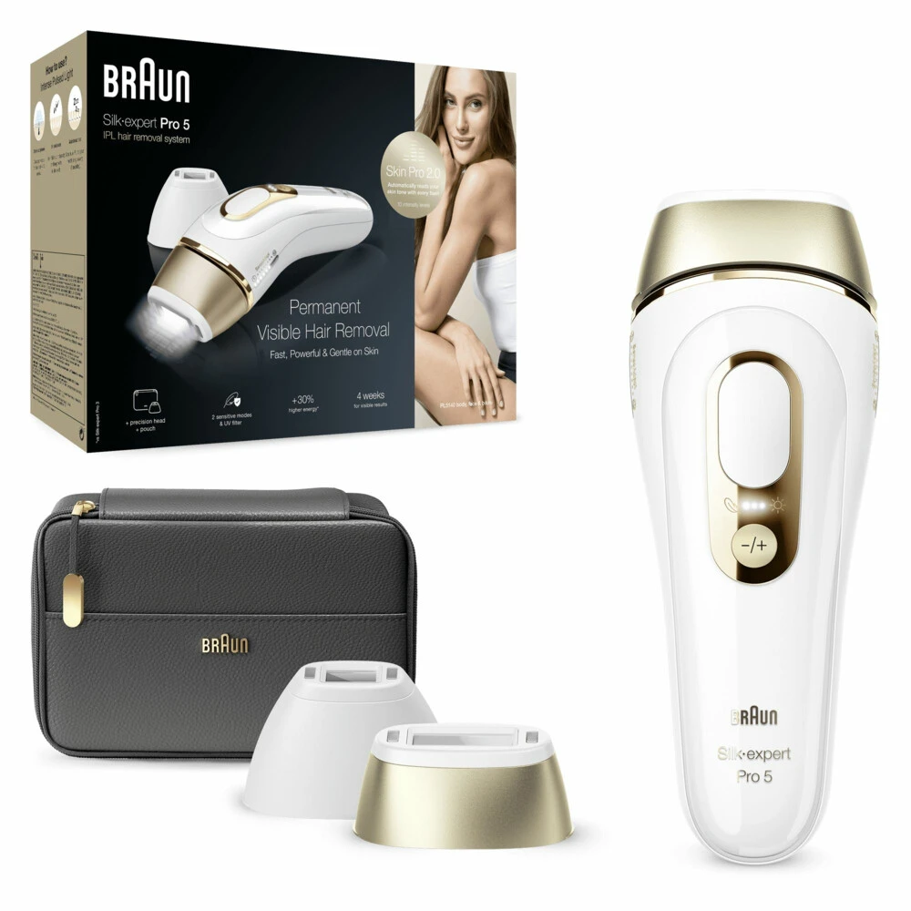 Braun IPL Silk-expert Pro 5 PL5140 Wit / Goud 1 Braun IPL Silk-expert Pro 5 PL5140 Wit / Goud