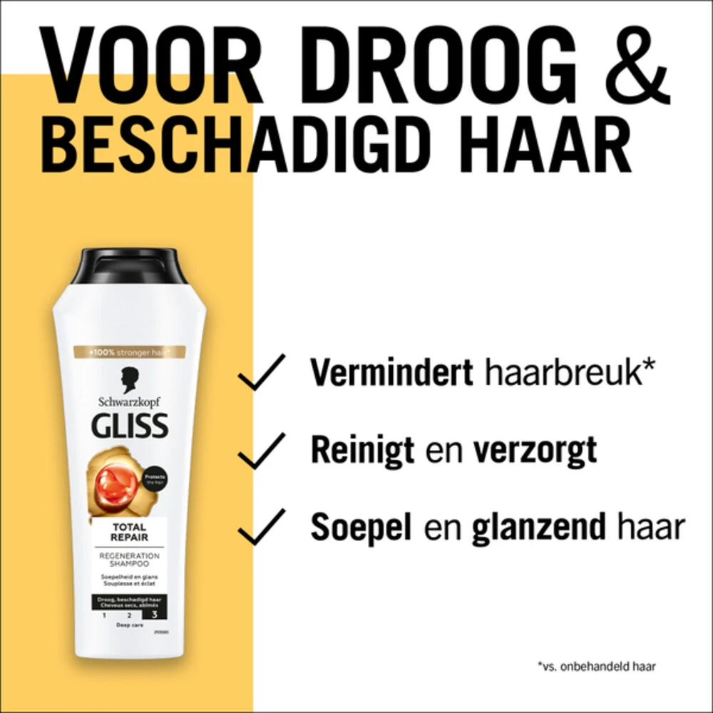 6x Gliss Total Repair Shampoo 3 6x Gliss Total Repair Shampoo - Afbeelding 3