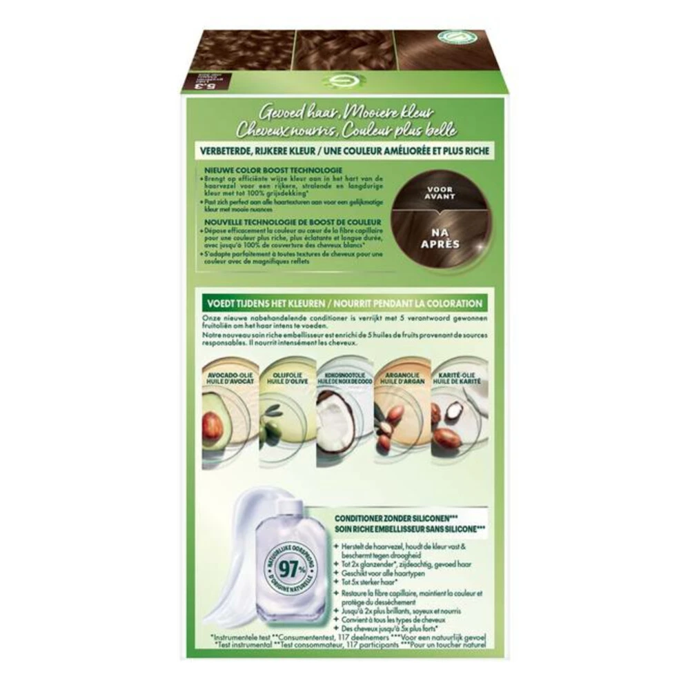 Garnier Nutrisse Creme Haarverf 53 - Licht Goudbruin 2 Garnier Nutrisse Creme Haarverf 53 - Licht Goudbruin - Afbeelding 2