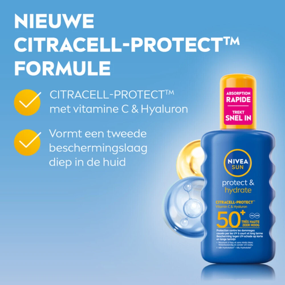 Nivea Sun Protect & Hydrate Zonnespray SPF 50+ 4 Nivea Sun Protect & Hydrate Zonnespray SPF 50+ - Afbeelding 4
