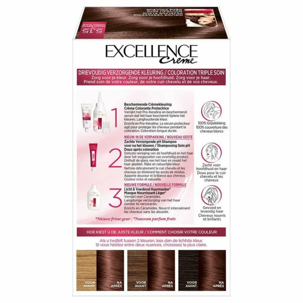 L'Oreal Lu0027Oréal Excellence Creme 5.15 IJs Kastanjebruin 3 L'Oreal Lu0027Oréal Excellence Creme 5.15 IJs Kastanjebruin - Afbeelding 3