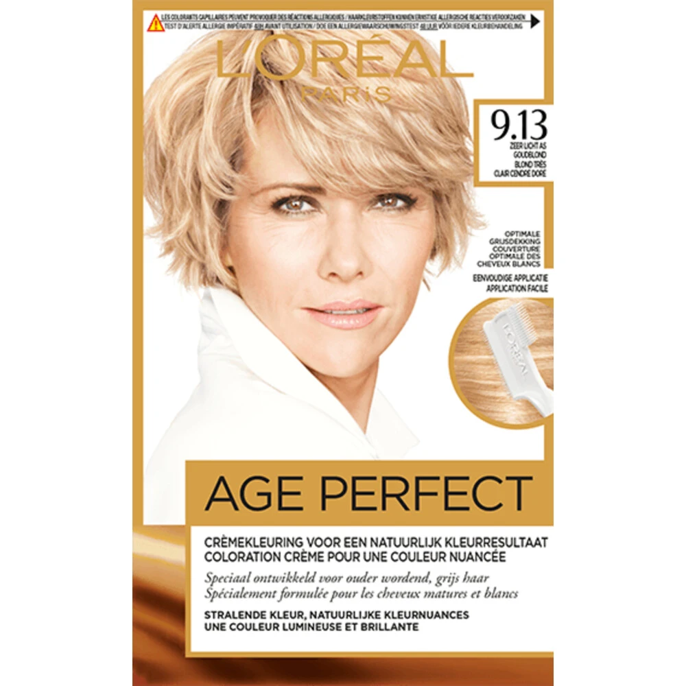 L'Oreal Lu0027Oréal Excellence Age Perfect Haarverf 9.13 Zeer Licht As Goudblond 1 L'Oreal Lu0027Oréal Excellence Age Perfect Haarverf 9.13 Zeer Licht As Goudblond