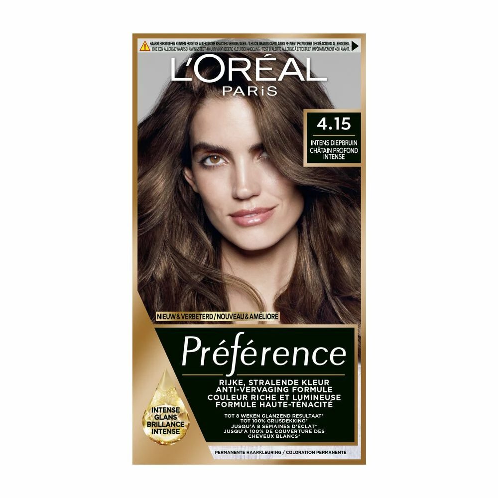 L'Oreal Lu0027Oréal Preference Haarkleuring 4.15 Caracas - Diep Kastanjebruin 1 L'Oreal Lu0027Oréal Preference Haarkleuring 4.15 Caracas - Diep Kastanjebruin