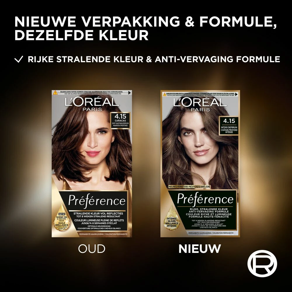 L'Oreal Lu0027Oréal Preference Haarkleuring 4.15 Caracas - Diep Kastanjebruin 2 L'Oreal Lu0027Oréal Preference Haarkleuring 4.15 Caracas - Diep Kastanjebruin - Afbeelding 2