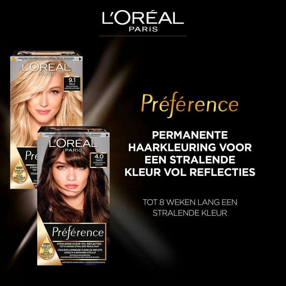 L'Oreal Lu0027Oréal Preference Haarkleuring 4.15 Caracas - Diep Kastanjebruin 4 L'Oreal Lu0027Oréal Preference Haarkleuring 4.15 Caracas - Diep Kastanjebruin - Afbeelding 4
