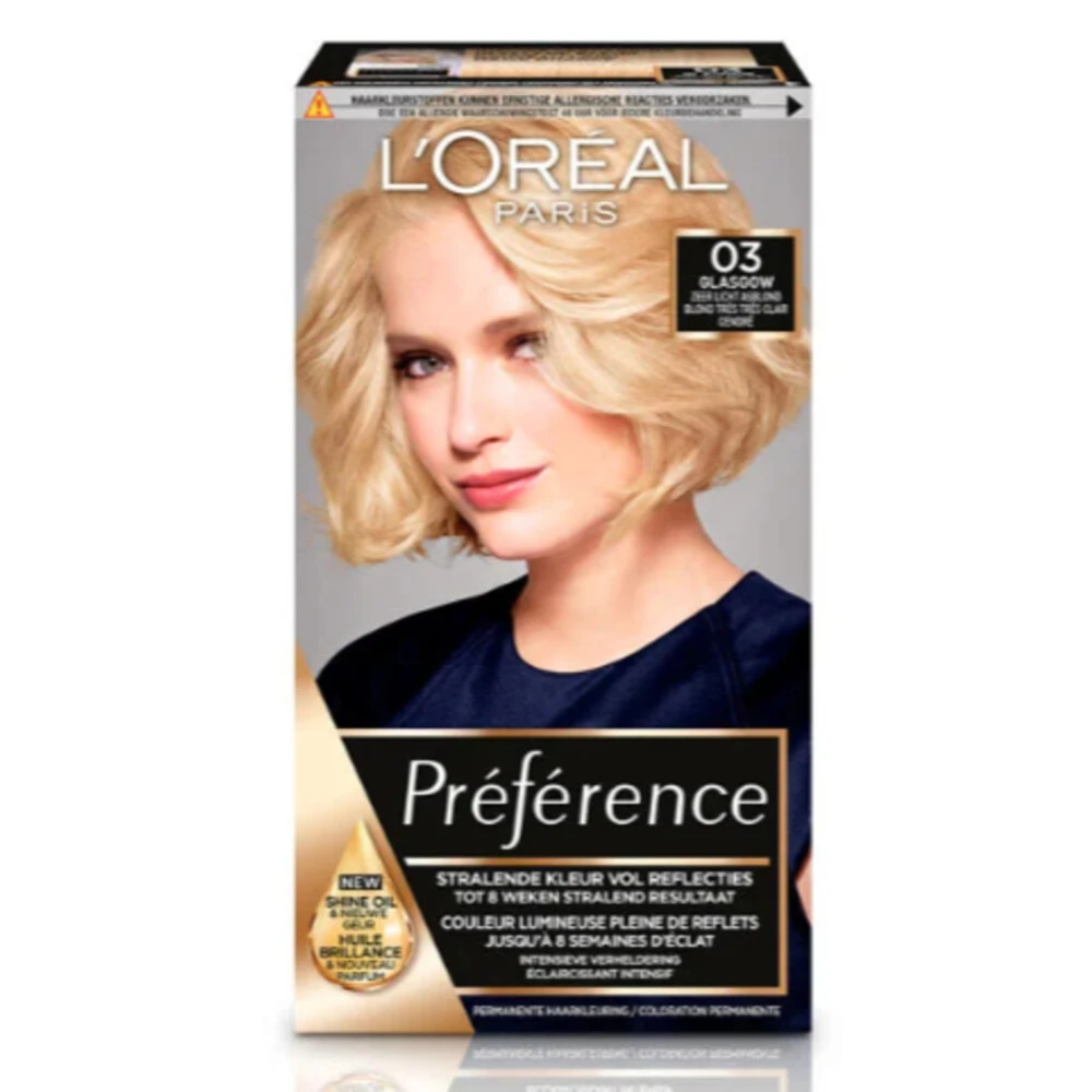 L'Oreal Lu0027Oréal Preference Haarkleuring 03 Glasgow - Asblond 1 L'Oreal Lu0027Oréal Preference Haarkleuring 03 Glasgow - Asblond