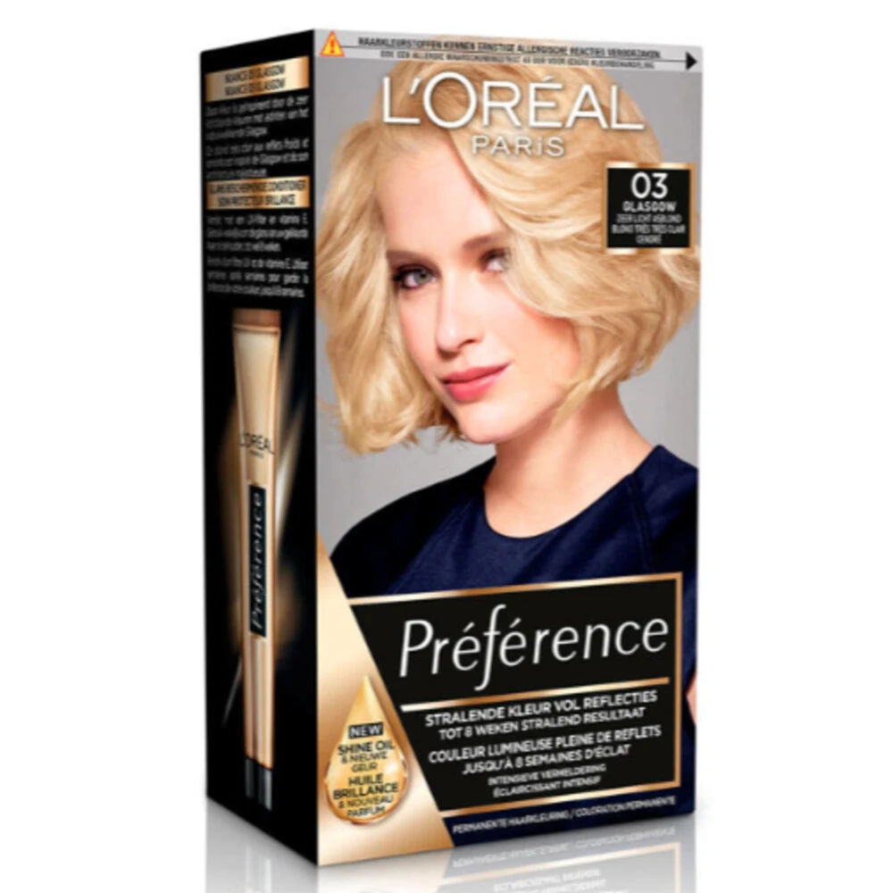 L'Oreal Lu0027Oréal Preference Haarkleuring 03 Glasgow - Asblond 2 L'Oreal Lu0027Oréal Preference Haarkleuring 03 Glasgow - Asblond - Afbeelding 2