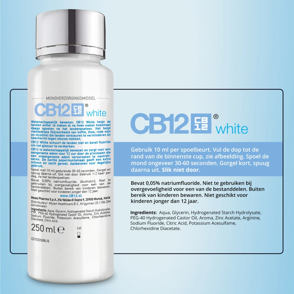 6x CB12 Mondwater White 2 6x CB12 Mondwater White - Afbeelding 2