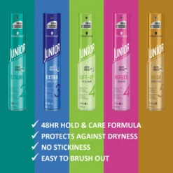 6x Junior Haarspray Mega Strong 10 6x Junior Haarspray Mega Strong -Verzorgingsproducten 995250 5