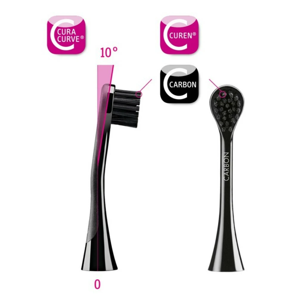 Curaprox Opzetborstels Black Is White Hydrosonic Carbon 2 Curaprox Opzetborstels Black Is White Hydrosonic Carbon - Afbeelding 2